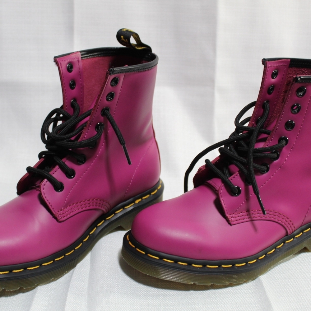 Dr. Martens Pink Lace Up Boots - Picture 9 of 10